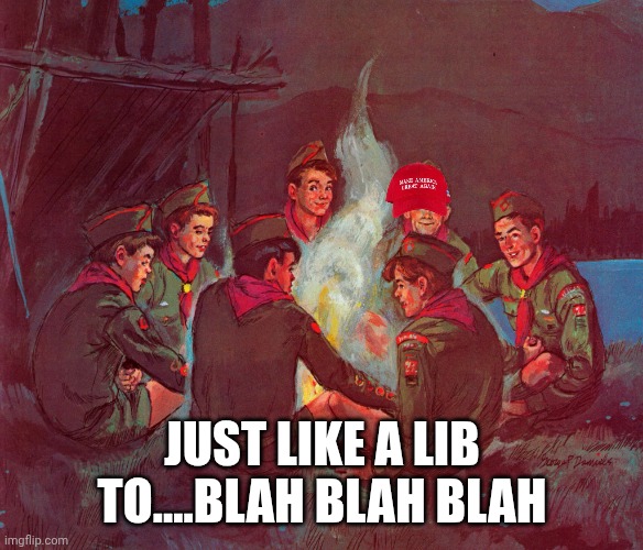 circle jerk | JUST LIKE A LIB TO....BLAH BLAH BLAH | image tagged in circle jerk | made w/ Imgflip meme maker