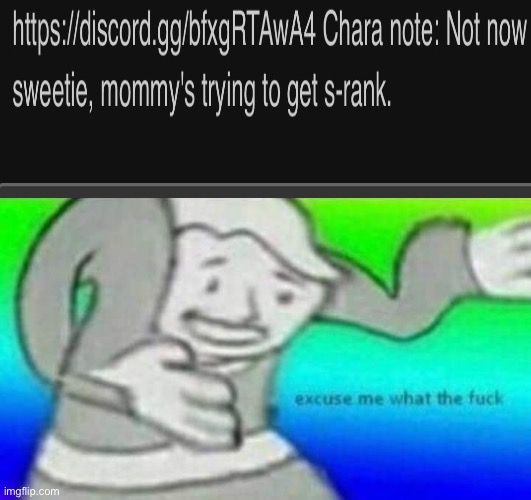 Chara? Is there something you want to share with the class? | image tagged in fallout what thy f ck | made w/ Imgflip meme maker