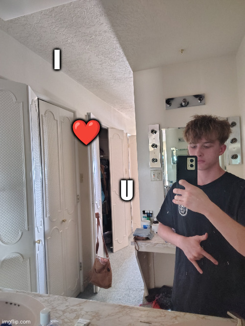 del ahh post | I; ❤️; U | image tagged in i love you | made w/ Imgflip meme maker