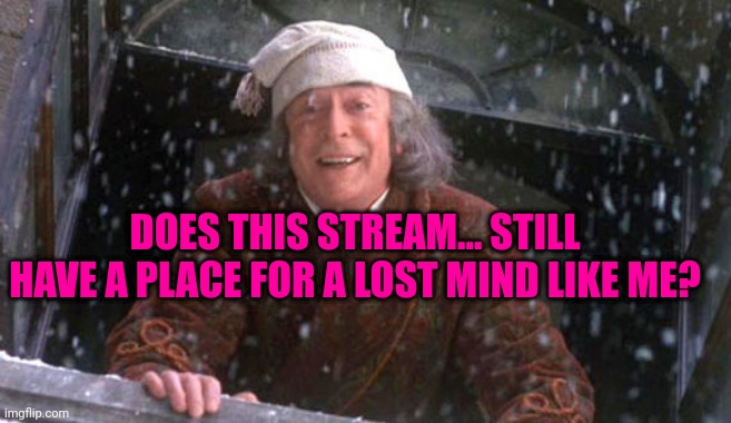 -Italian Squidward | DOES THIS STREAM... STILL HAVE A PLACE FOR A LOST MIND LIKE ME? | image tagged in scrooge muppet | made w/ Imgflip meme maker