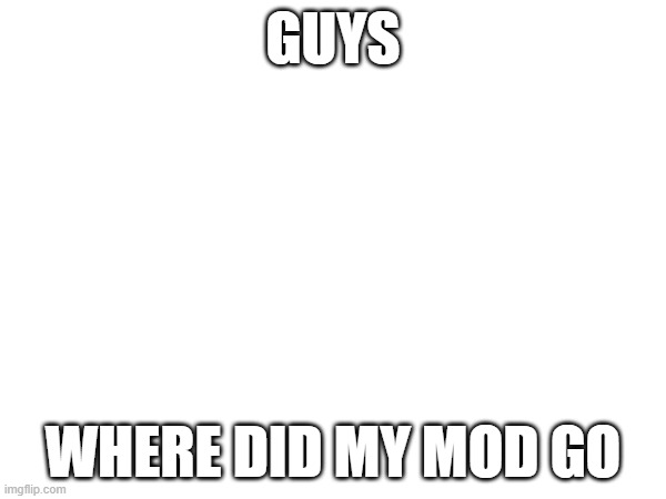 GUYS; WHERE DID MY MOD GO | made w/ Imgflip meme maker