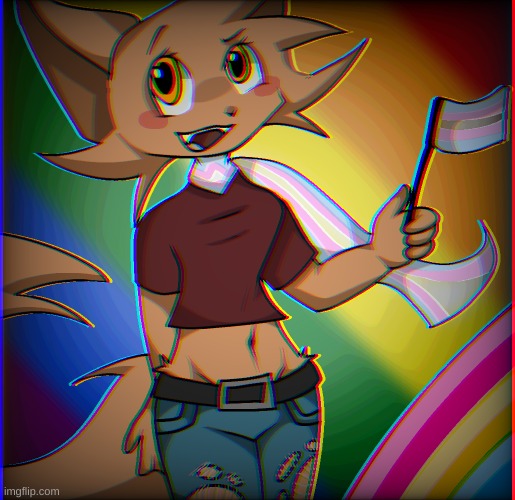LBGTQ art of my oc Scarf made by my friend on ibis paint "Lil" ! | made w/ Imgflip meme maker