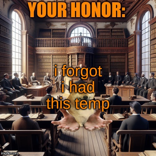 Your honor | i forgot i had this temp | image tagged in your honor | made w/ Imgflip meme maker