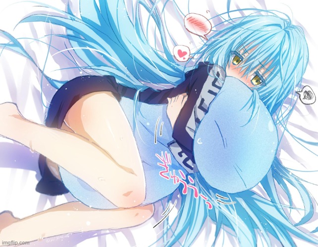 adorable rimuru cuddles | image tagged in rimuru cuddle,cute,that time i got reincarnated as a slime,adorable,cuddling | made w/ Imgflip meme maker