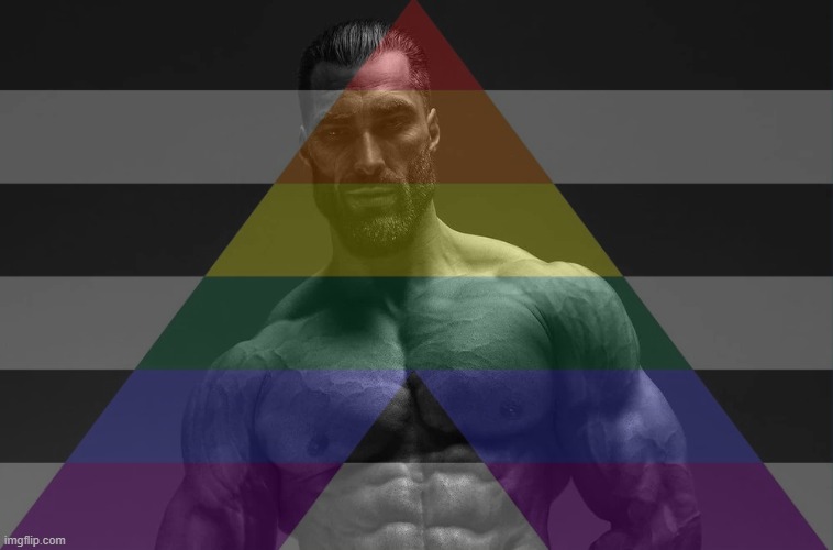 gigachad straight ally (fun fact: giga chad aka ernest khalimov is pro lgbt) | image tagged in gigachad,straight ally | made w/ Imgflip meme maker