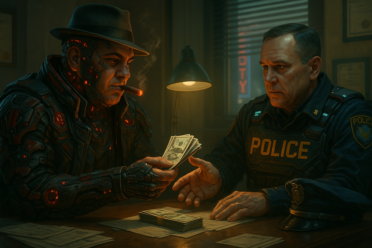 Maelstrom Capone bribeing police meme Blank Meme Template