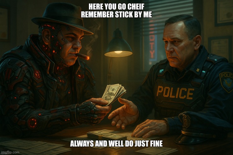 Maelstrom Capone bribes chief | image tagged in maelstrom capone bribes chief | made w/ Imgflip meme maker