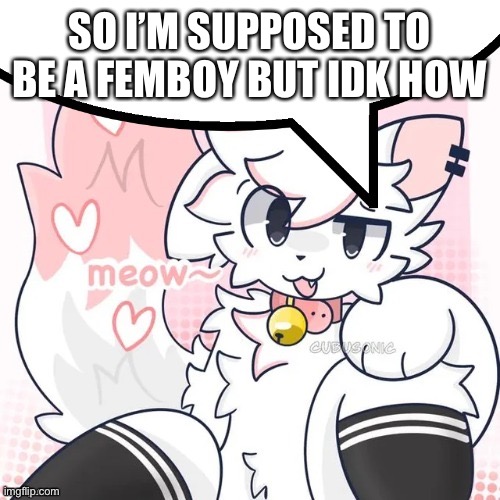 femboy boykisser speech bubble | SO I’M SUPPOSED TO BE A FEMBOY BUT IDK HOW | image tagged in femboy boykisser speech bubble | made w/ Imgflip meme maker
