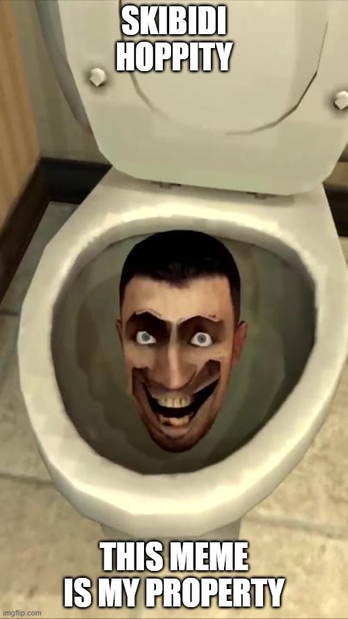 Skibidi toilet | SKIBIDI HOPPITY; THIS MEME IS MY PROPERTY | image tagged in skibidi toilet,hippity hoppity you're now my property,memes | made w/ Imgflip meme maker