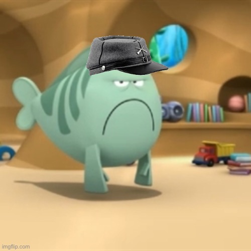 Mr Grumpfish fought alongside the confederates during thr civil war | image tagged in mr grumpfish,confederate,bubble guppies,civil war | made w/ Imgflip meme maker