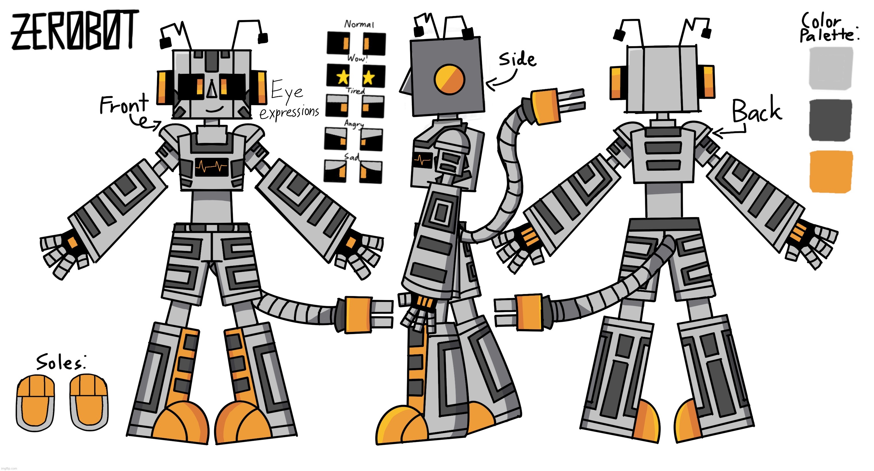 Zerobot design sheet | made w/ Imgflip meme maker
