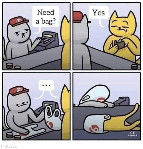 Cats love their bags… | image tagged in cats,comics/cartoons,grocery store,plastic bags | made w/ Imgflip meme maker