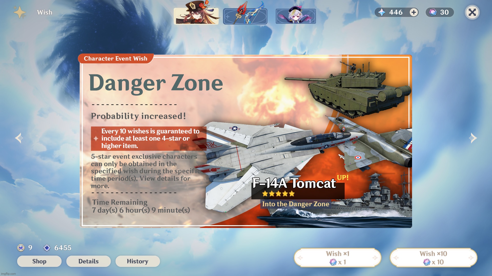 F14A Tomcat Event Wish On Genshin Impact  x  War Thunder | image tagged in funny,genshin impact,war thunder | made w/ Imgflip meme maker