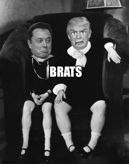 Behave yourselves | BRATS | image tagged in elonald | made w/ Imgflip meme maker