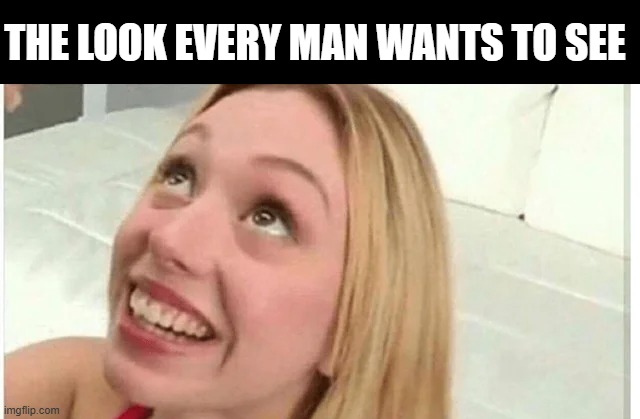 The Look | THE LOOK EVERY MAN WANTS TO SEE | image tagged in sex jokes | made w/ Imgflip meme maker