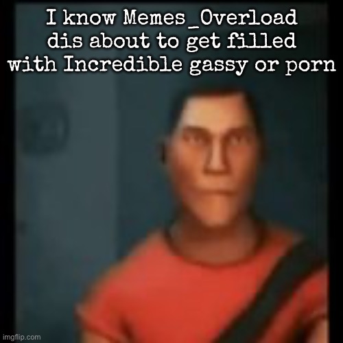 Perhaps they need some more mods | I know Memes_Overload dis about to get filled with Incredible gassy or porn | image tagged in disappointed scout,msmg | made w/ Imgflip meme maker