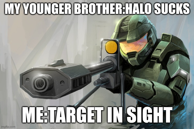 Halo Sniper | MY YOUNGER BROTHER:HALO SUCKS; ME:TARGET IN SIGHT | image tagged in halo sniper | made w/ Imgflip meme maker