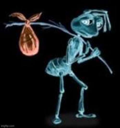 evil sad ant | image tagged in sad ant with bindle | made w/ Imgflip meme maker
