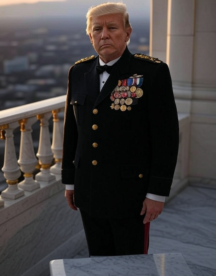 Donald Trump fascist Mussolini black uniform Blank Meme Template