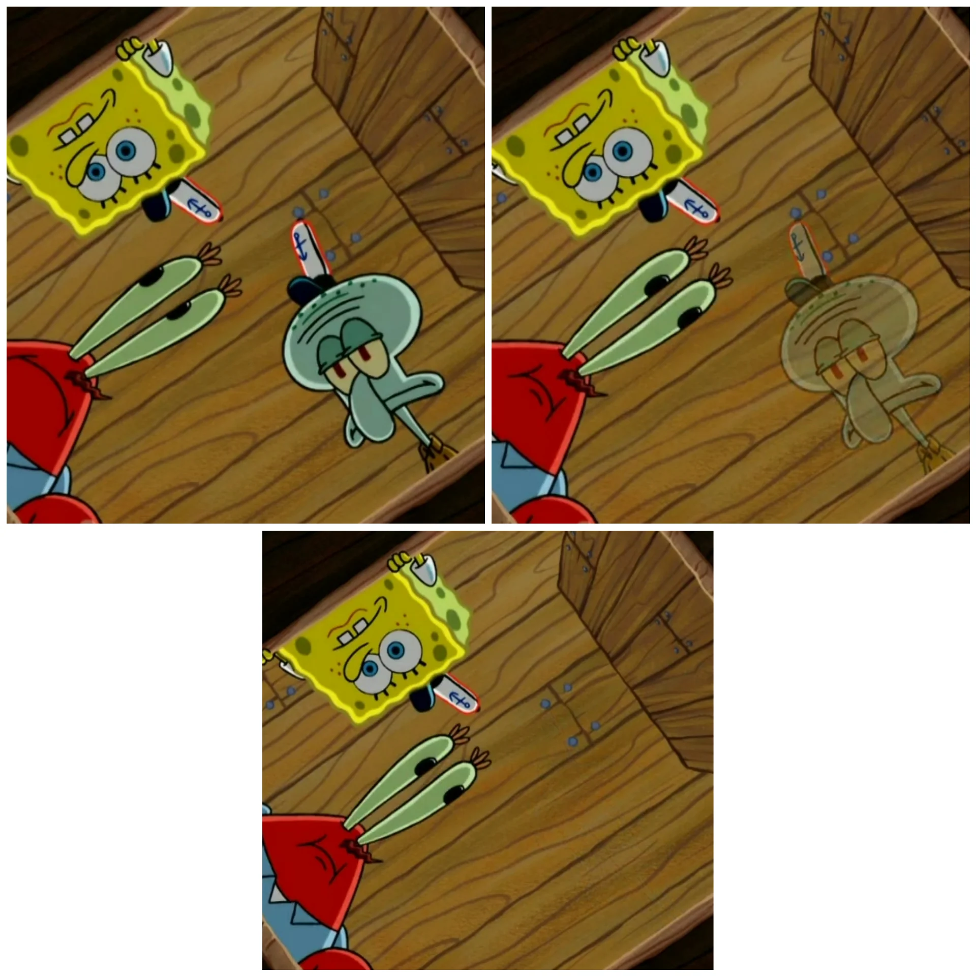 Squidward disappears Blank Meme Template