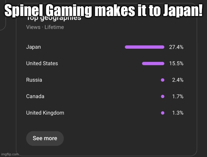 YEY! | Spinel Gaming makes it to Japan! | image tagged in youtube | made w/ Imgflip meme maker