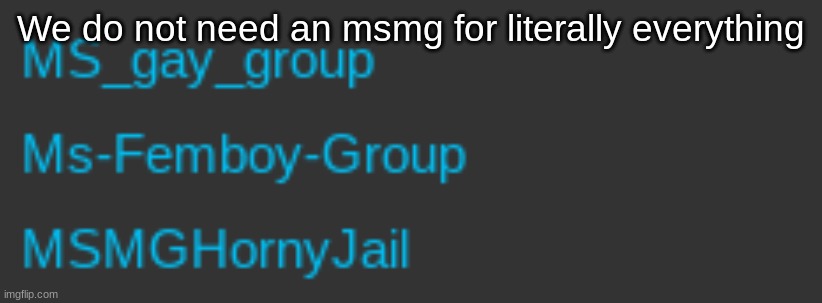 We do not need an msmg for literally everything | made w/ Imgflip meme maker