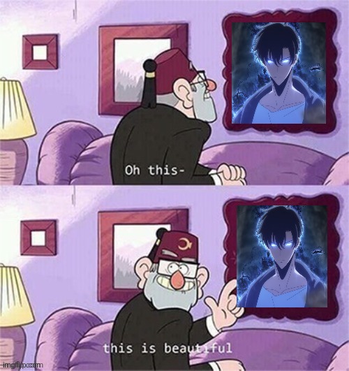HUNTER SUNG IS AMAZING! | image tagged in oh this this beautiful blank template,solo leveling,anime,anime meme | made w/ Imgflip meme maker