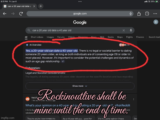 Rockinoutlive Shall Be Mine | Rockinoutlive shall be mine until the end of time. | image tagged in girl,pretty girl,girlfriend,beautiful girl,google,romantic | made w/ Imgflip meme maker