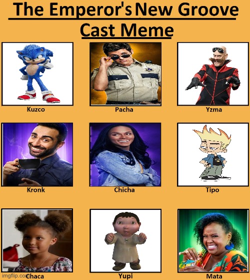 The Hedgehog’s New Groove | image tagged in the emperor's new groove cast meme | made w/ Imgflip meme maker