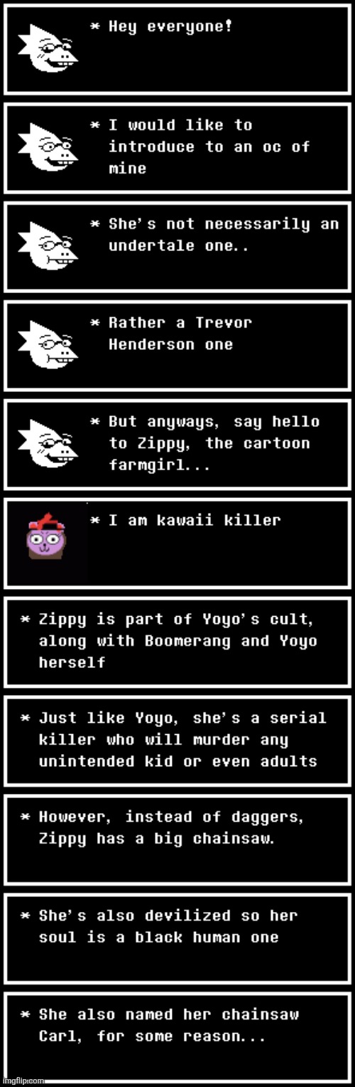 She's a human in a bear mask btw | image tagged in trevor henderson,oc | made w/ Imgflip meme maker
