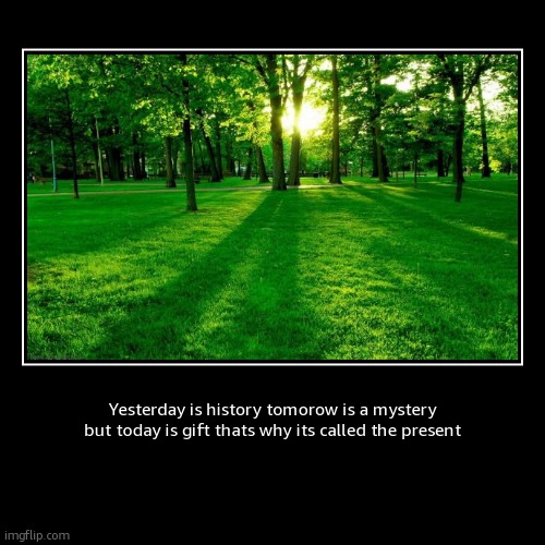 today is a gift | Yesterday is history tomorow is a mystery
but today is gift thats why its called the present | | image tagged in funny,demotivationals | made w/ Imgflip demotivational maker