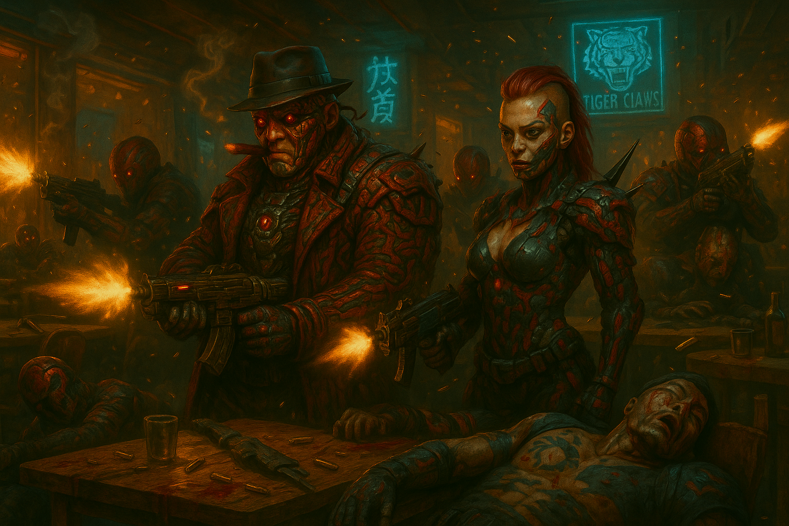 Maelstrom Capone and his wife at bar racket Blank Meme Template