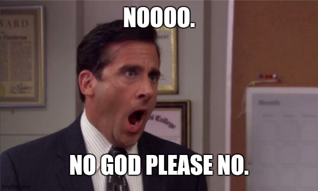 noooooo | NOOOO. NO GOD PLEASE NO. | image tagged in noooooo | made w/ Imgflip meme maker