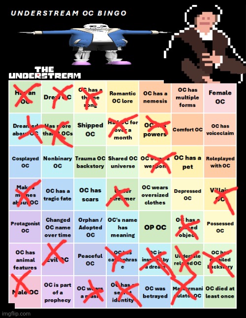 Pluh | image tagged in understream oc bingo by interactionsystem | made w/ Imgflip meme maker