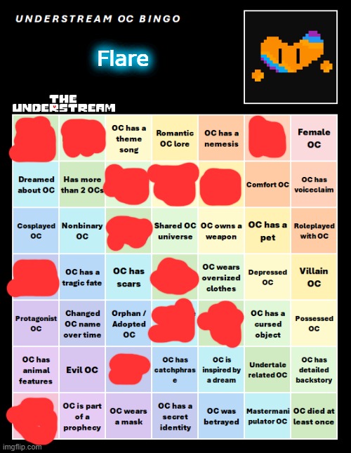 . | Flare | image tagged in understream oc bingo by interactionsystem | made w/ Imgflip meme maker