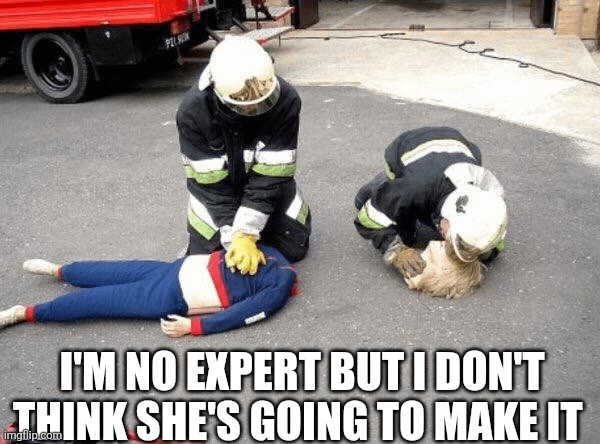 I'm No Expert But I Don't Think She's Going To Make It | I'M NO EXPERT BUT I DON'T THINK SHE'S GOING TO MAKE IT | image tagged in chrisjoines1 | made w/ Imgflip meme maker