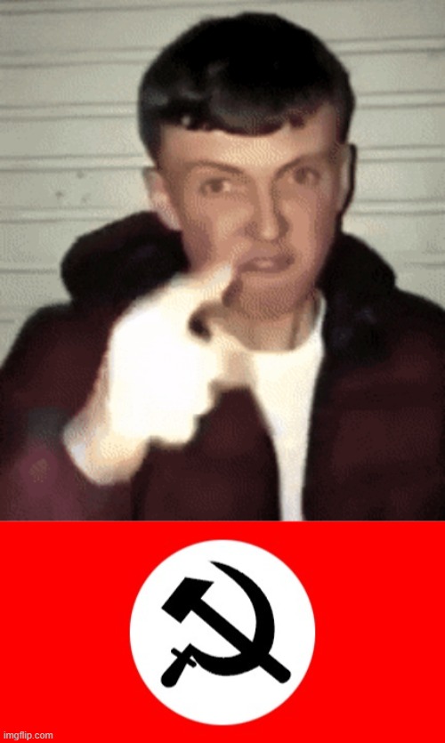 average Nazbol | image tagged in mad british guy,national bolshevik party of russia | made w/ Imgflip meme maker
