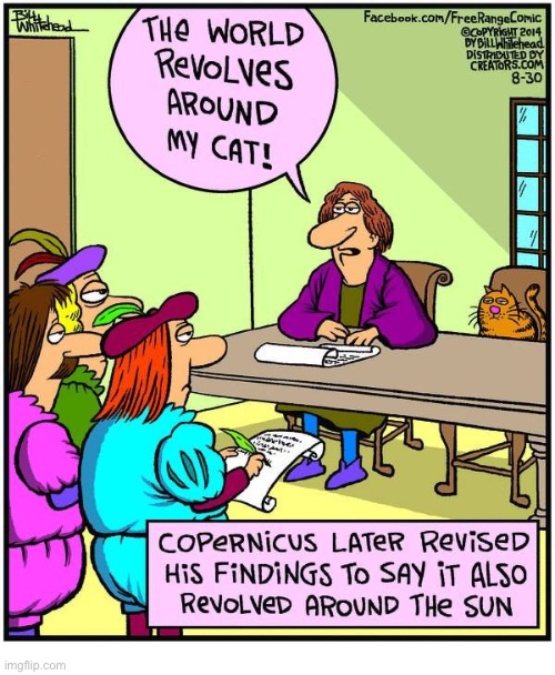 All cats think that way at one time or another… | image tagged in cats,comics,copernicus | made w/ Imgflip meme maker