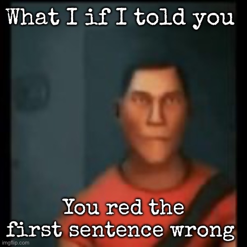 Then you check the title and see the second sentence is also wrong | What I if I told you; You red the first sentence wrong | image tagged in disappointed scout,msmg | made w/ Imgflip meme maker