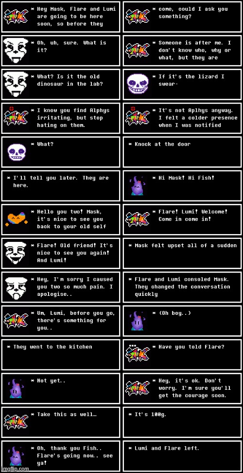 Mask gets a friendly visit from Flare and Lumi! | made w/ Imgflip meme maker
