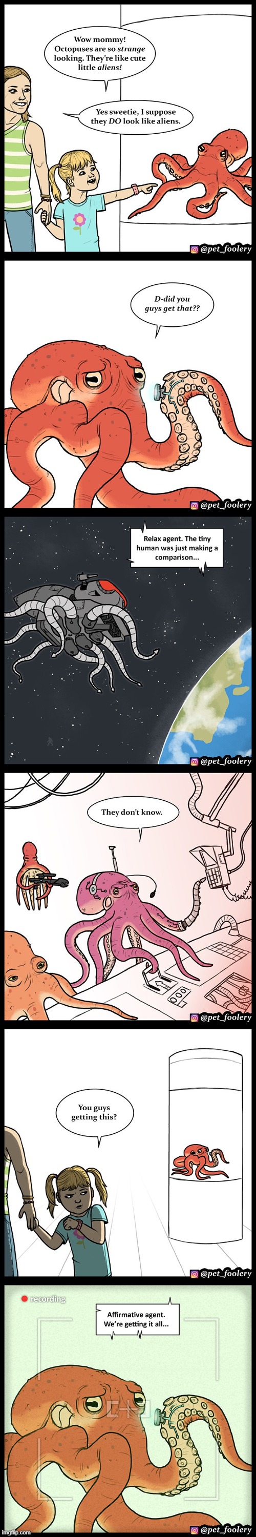 image tagged in octopus,aliens,spaceship,kid,secret agent,uh oh | made w/ Imgflip meme maker