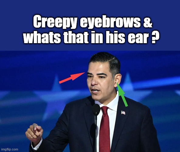 Sure are a lot a freaks in congress nowdays. | Creepy eyebrows & whats that in his ear ? | made w/ Imgflip meme maker
