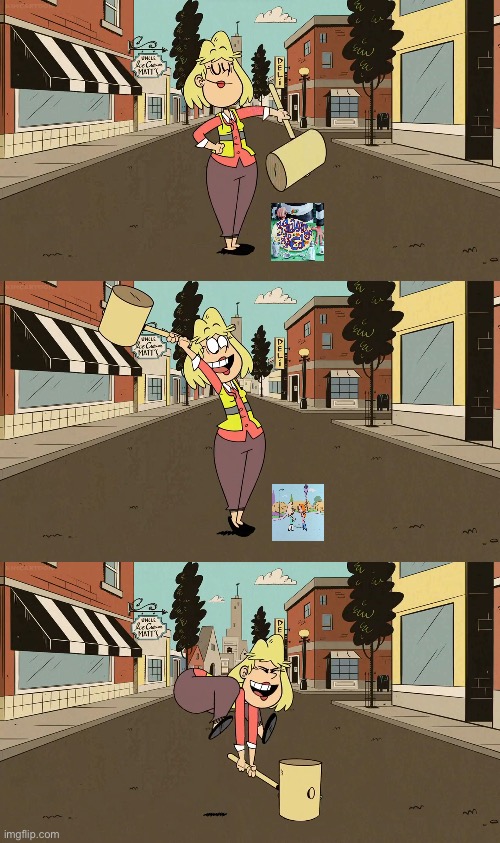 Rita Mallet Smashes 3 Squares and an Ed | image tagged in the loud house,nickelodeon,cartoon network,awkward,ed edd n eddy,weird | made w/ Imgflip meme maker