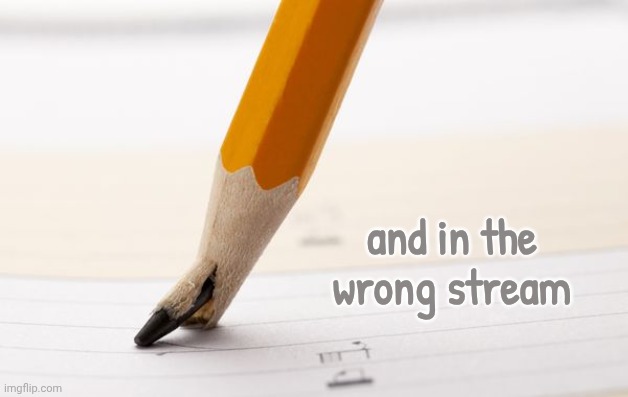 pointless | and in the wrong stream | image tagged in pointless | made w/ Imgflip meme maker