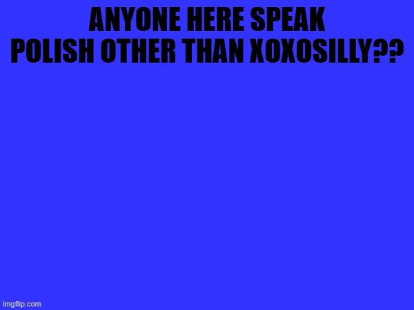 idk i just want to talk to someone in polish | ANYONE HERE SPEAK POLISH OTHER THAN XOXOSILLY?? | image tagged in polish | made w/ Imgflip meme maker