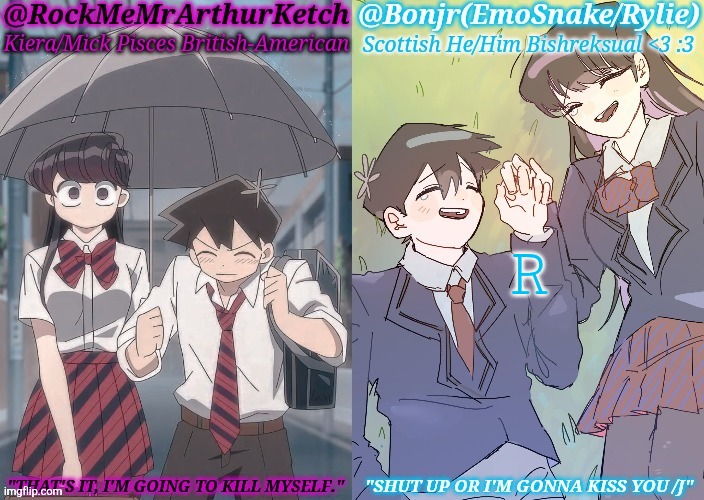 KM Komi & ES Tadano Shared Temp | R | image tagged in km komi es tadano shared temp | made w/ Imgflip meme maker