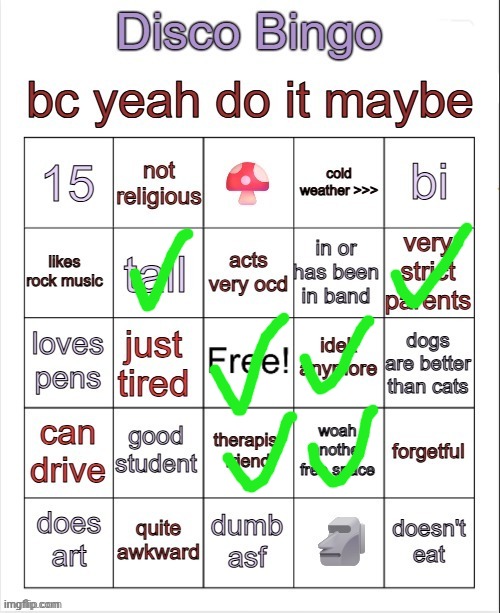 What is this bingo lmao | image tagged in disco bingo but slightly less terrible | made w/ Imgflip meme maker