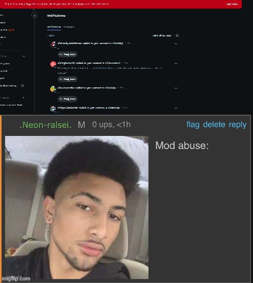 that's my inbox, i don't see shit | image tagged in mod abuse | made w/ Imgflip meme maker