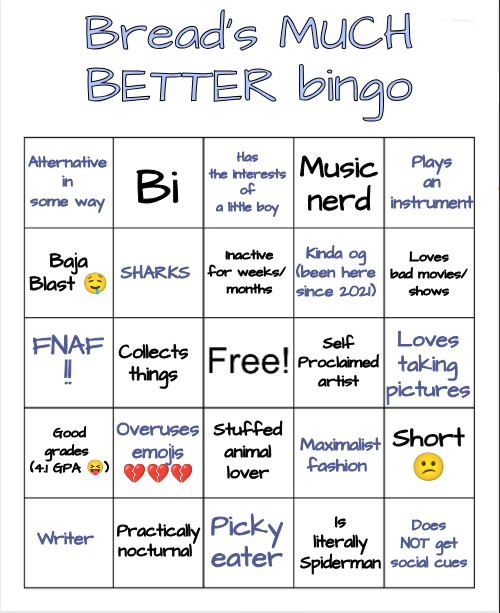Bread's redemption bingo Blank Meme Template