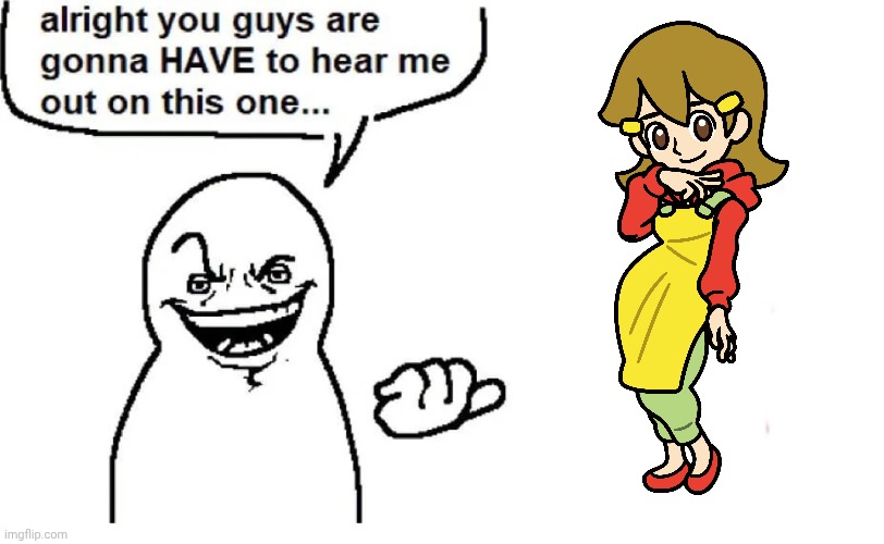 Character is 5-volt from warioware series | image tagged in hear me out | made w/ Imgflip meme maker